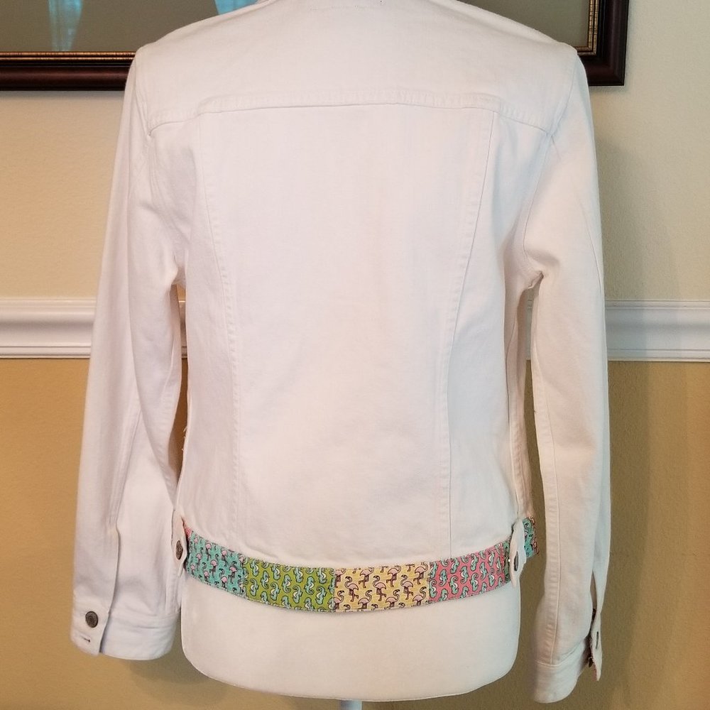 Vineyard Vines White Denim Jean Jacket Size Med - Picture 5 of 10